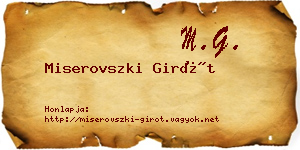 Miserovszki Girót névjegykártya
